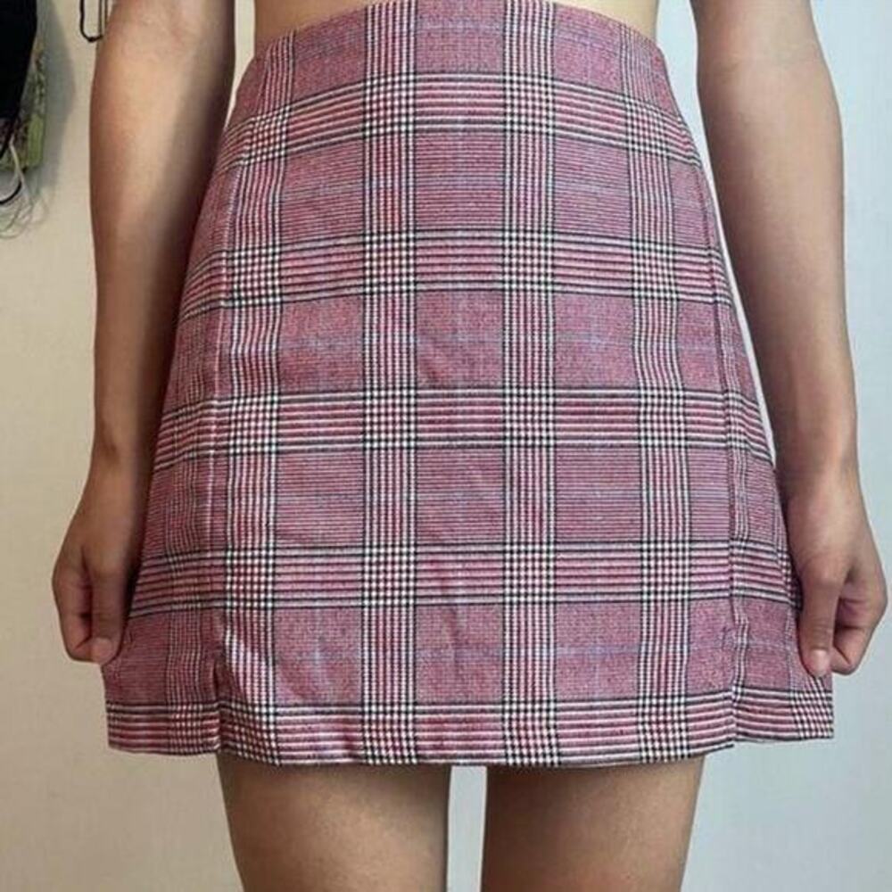John Galt Cara Red Plaid Mini Skirt Size XXS